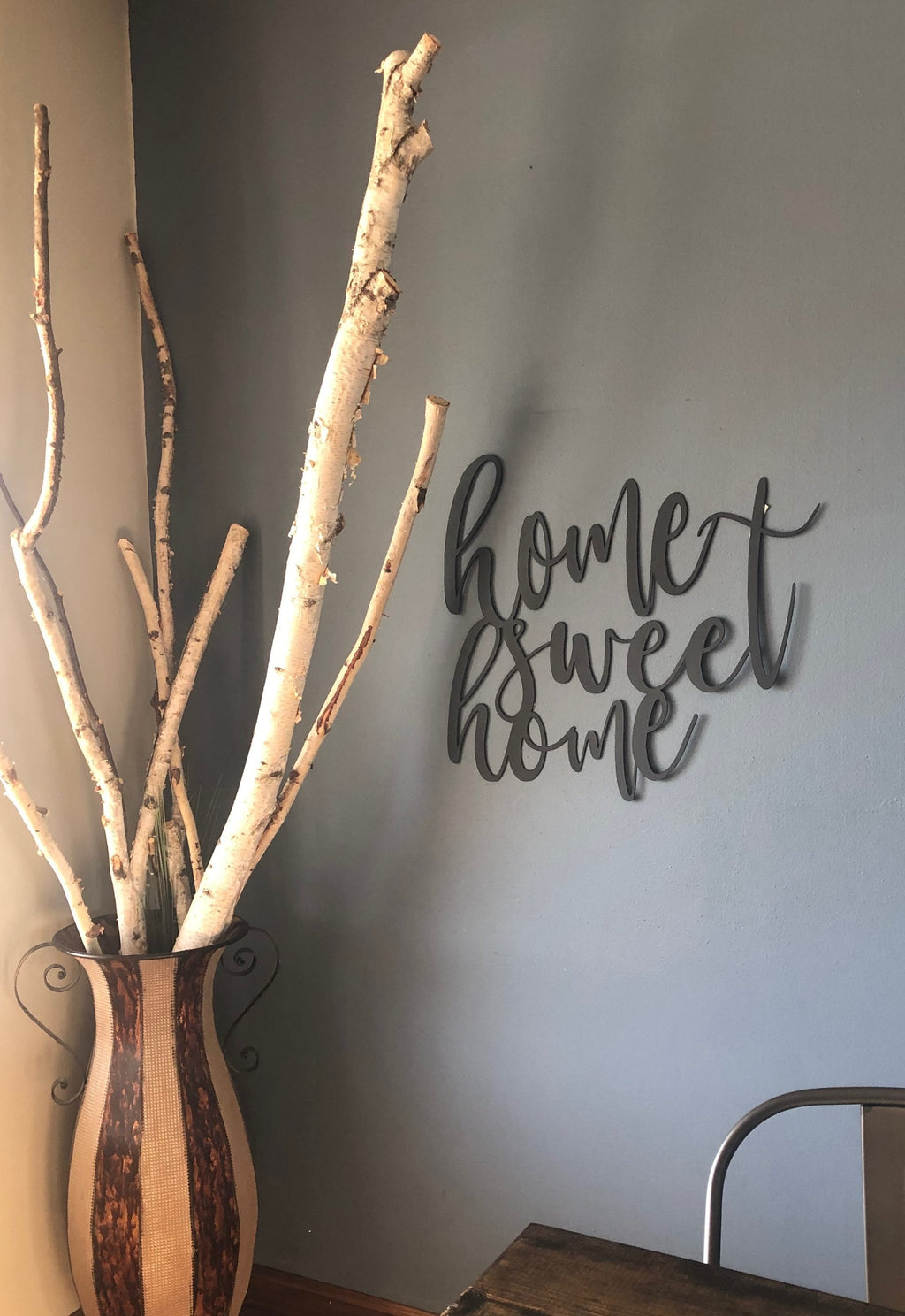Home Sweet Home Cursive - Metal Wall Art