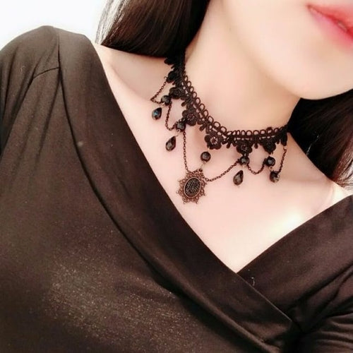 Korean Fashion Velvet Choker Necklace For Women Vintage Sexy Lace