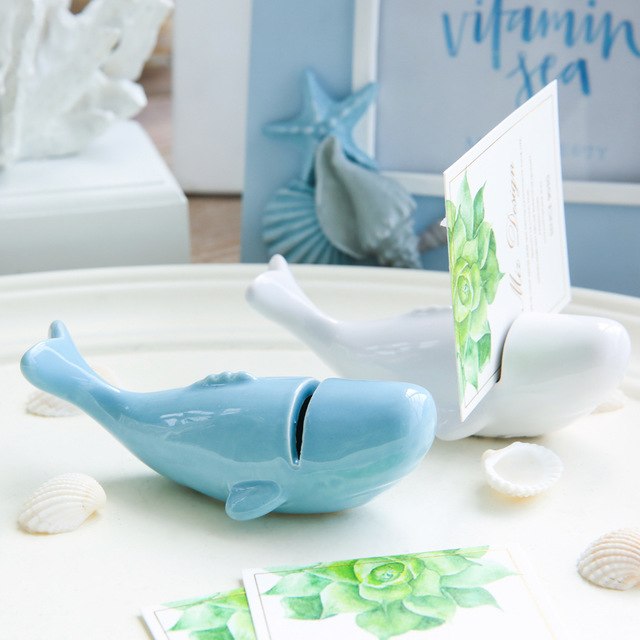 Business Card Holder Ceramic Whale Shape Card