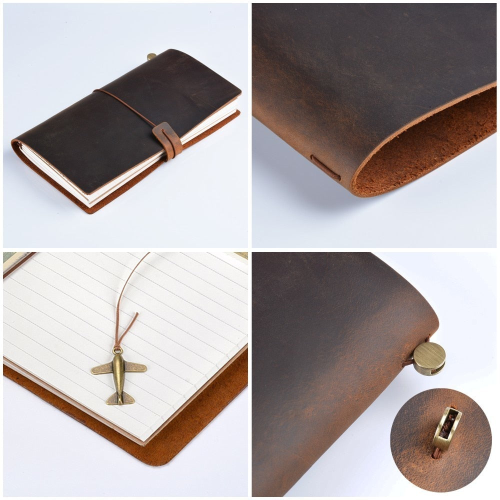 Moterm Hot Sale 100% Genuine Leather Notebook Handmade Vintage Cowhide