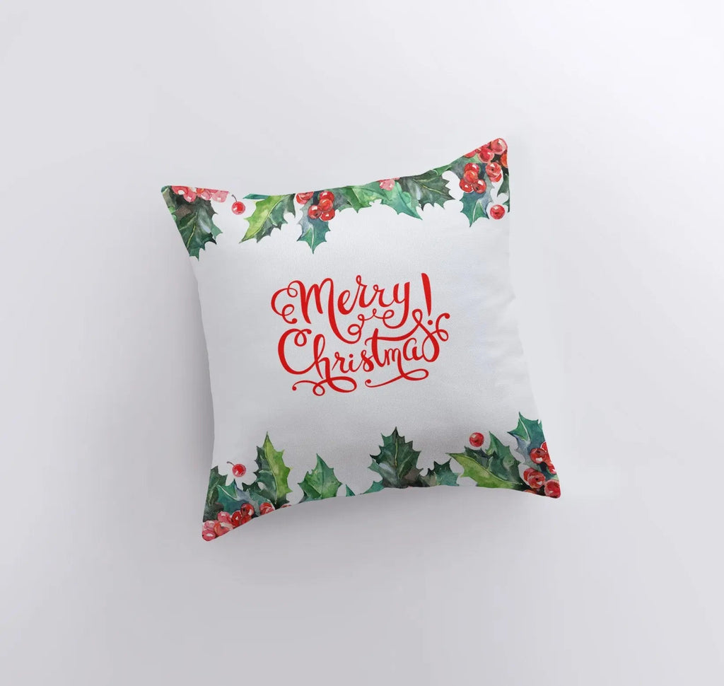 Merry Christmas Holly Pillow