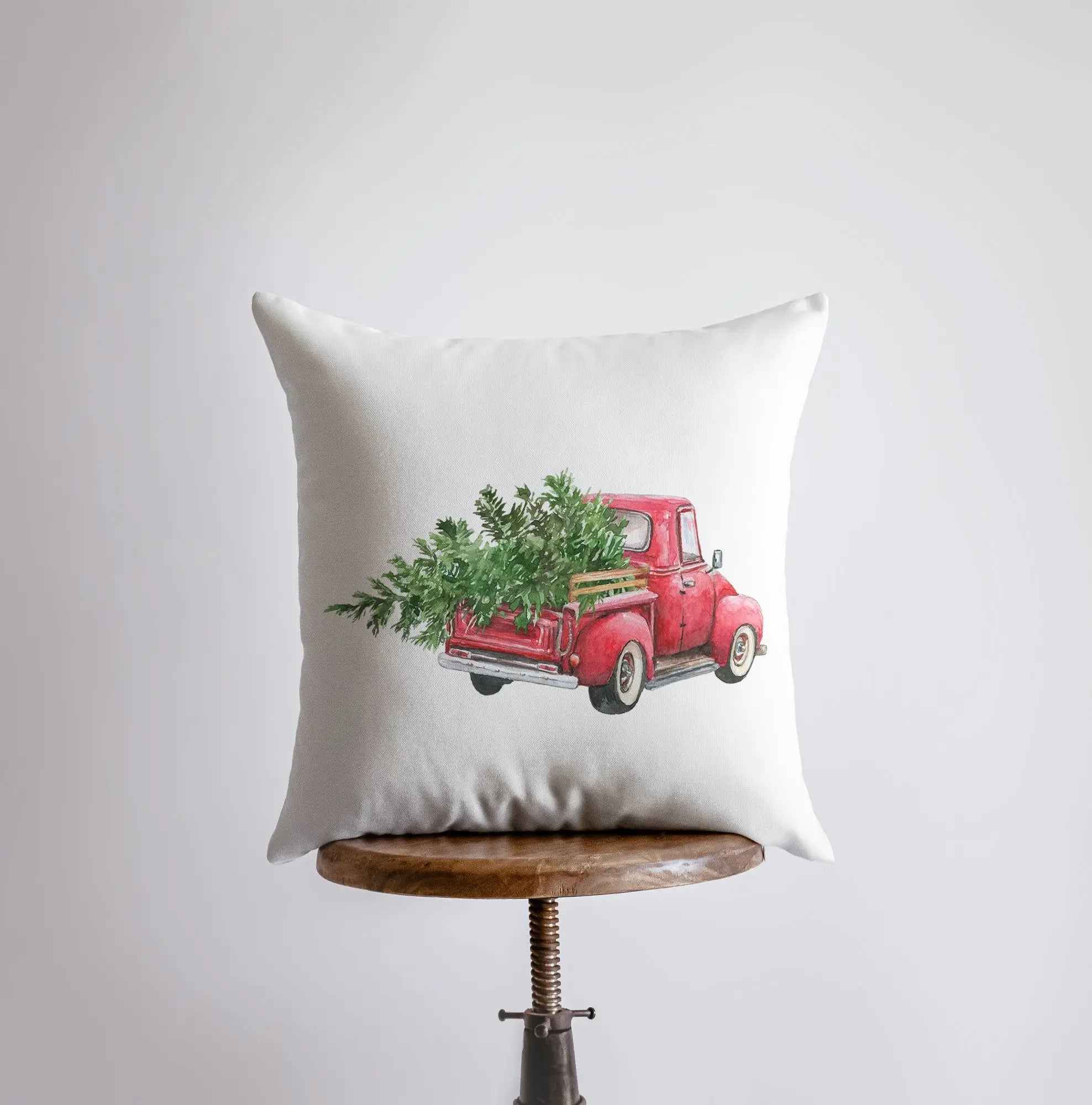 Christmas Red Truck Pillow