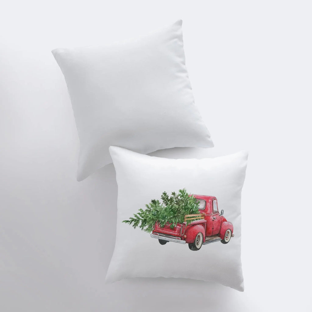 Christmas Red Truck Pillow