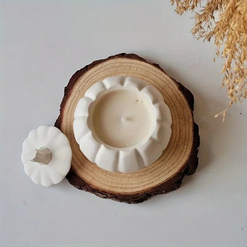 1 Set Pumpkin Candle Holder Silicone Mold for DIY Wax Container and Decorative Candles