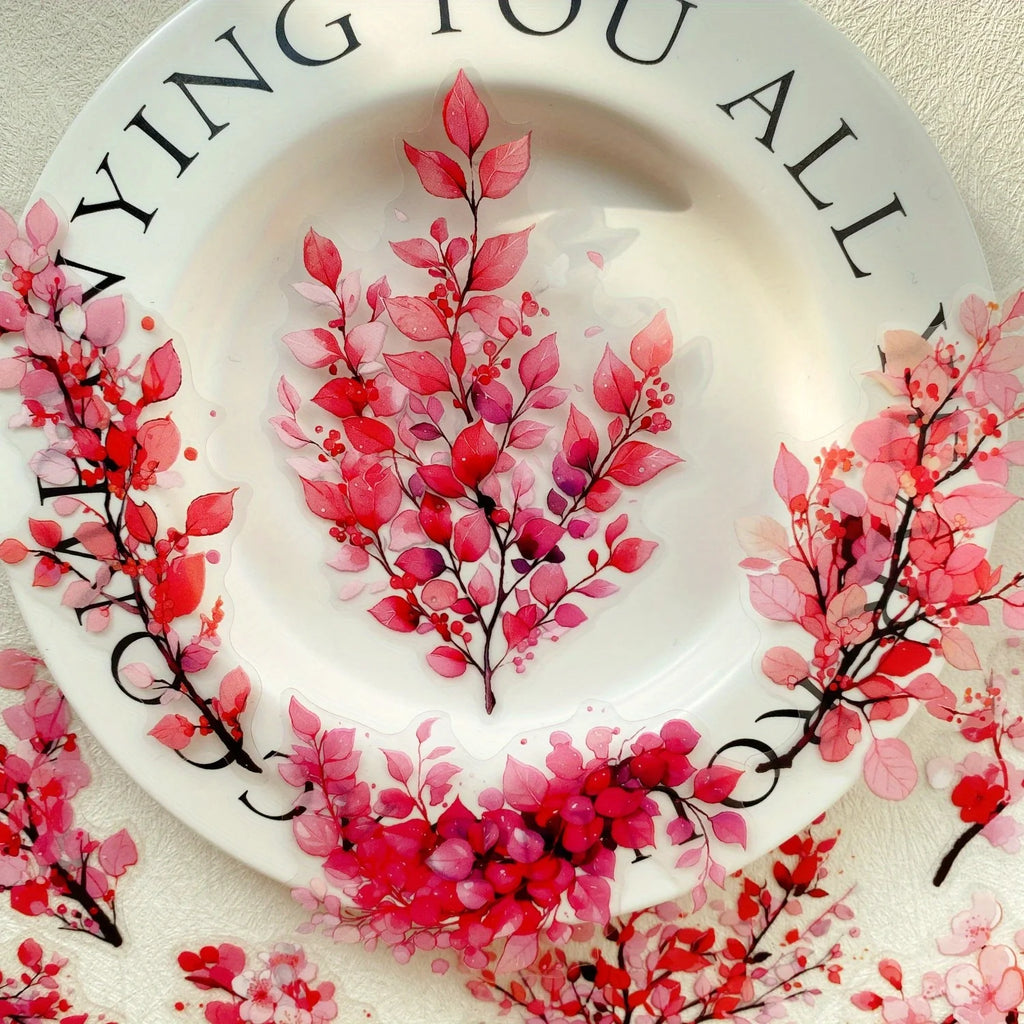 Journamm 20pcs Branches DIY Journal Material PET Stickers Scrapbooking