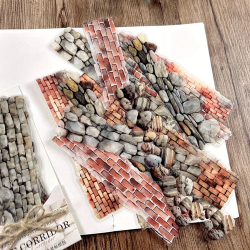 JIANQI 20pcs/pack European Retro Collage Strip Stickers DIY Collage