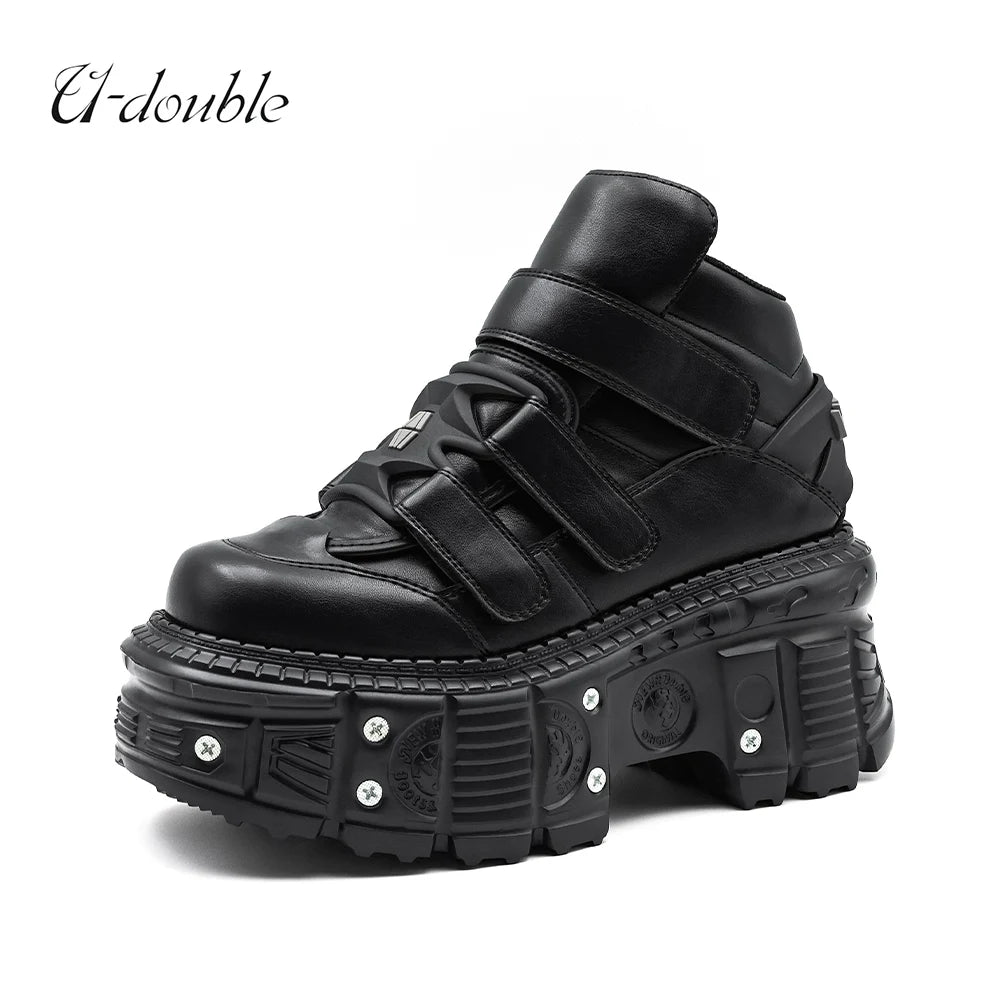 2025 New Punk Style Women Shoes Lace-up Heel Height 6CM Platform Shoes