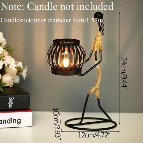 Nordic Metal Candlestick Abstract Character Sculpture Candle Holder