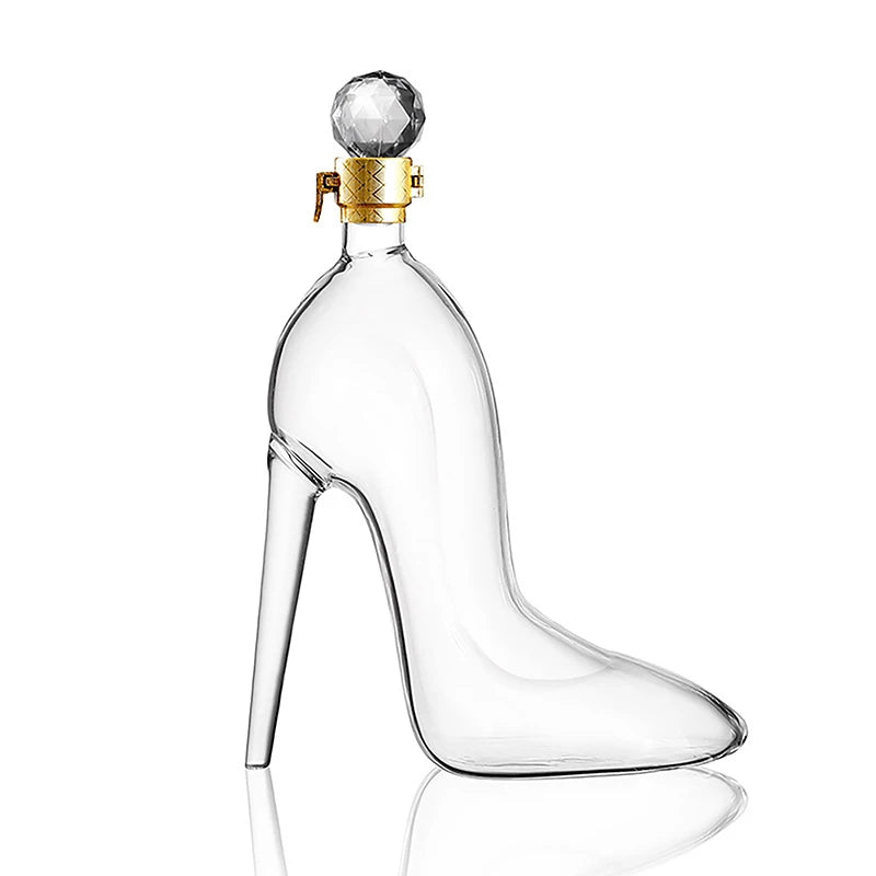 High Heels Shaped Whisky Decanter Crystal Glass 375ml Or 700ml Elegant Party Centerpiece