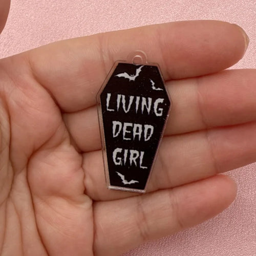 12-Piece Halloween Coffin Acrylic Pendants - DIY Earring & Jewelry Making Charms