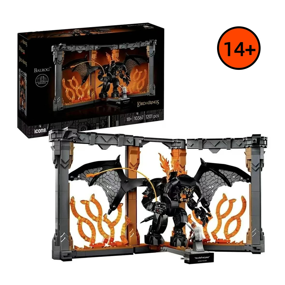 FIT 10367 Balrogs Book Nook Model Building Blocks Creative Bricks Home