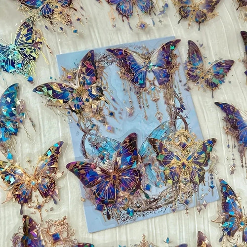 20 Pieces Butterfly Decorative PET Stickers for DIY Projects and Retro Handbook Craft Material