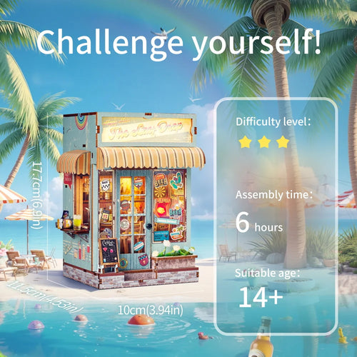 DIY Book Nook Kit Miniature Booknook 3D Wooden Puzzle Bookshelf Insert