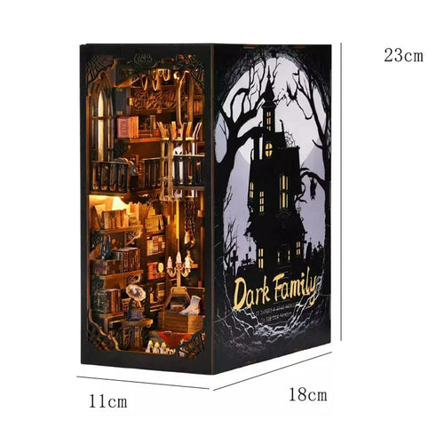 DIY Book Nook Kit Miniature Dollhouse With Light Wooden Bookshelf