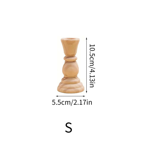Wooden Candlesticks Unfinished Wood Candle Holder Pillar Taper Candle