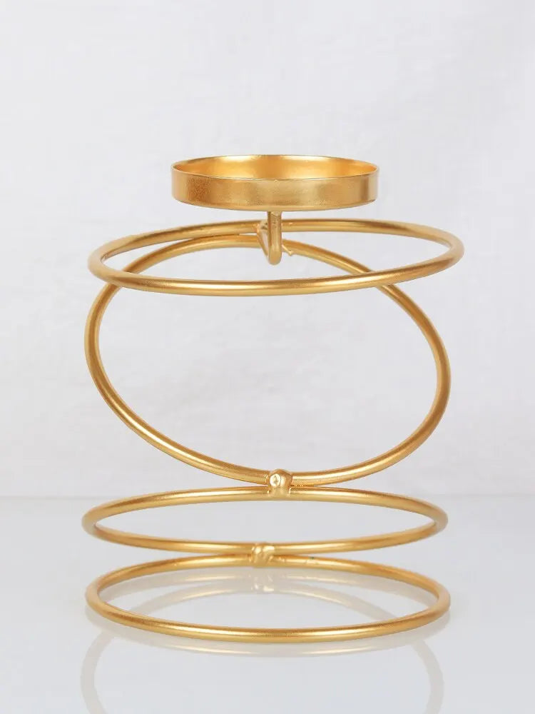 Ins Luxury Style Metal Candle Holders Simple Golden Wedding Decoration