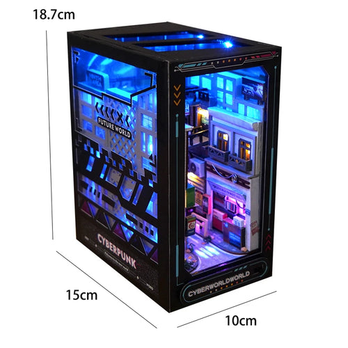 DIY Book Nook Kit Miniature Doll House With LED Light 3D Puzzle Model