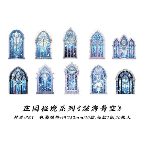 10 Pieces Flower Window Sticker Pet Materials for Collage Junk Journal DIY Craft Supplies