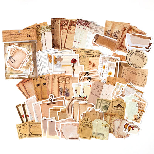100pcs Vintage Notes Collection Series Memo Pad Decorative Stationery