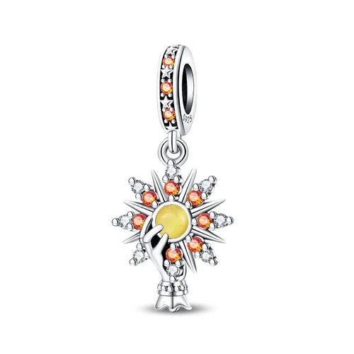 925 Sterling Silver Classic Sun Moon Stars Magic Tarot Charms Pendants