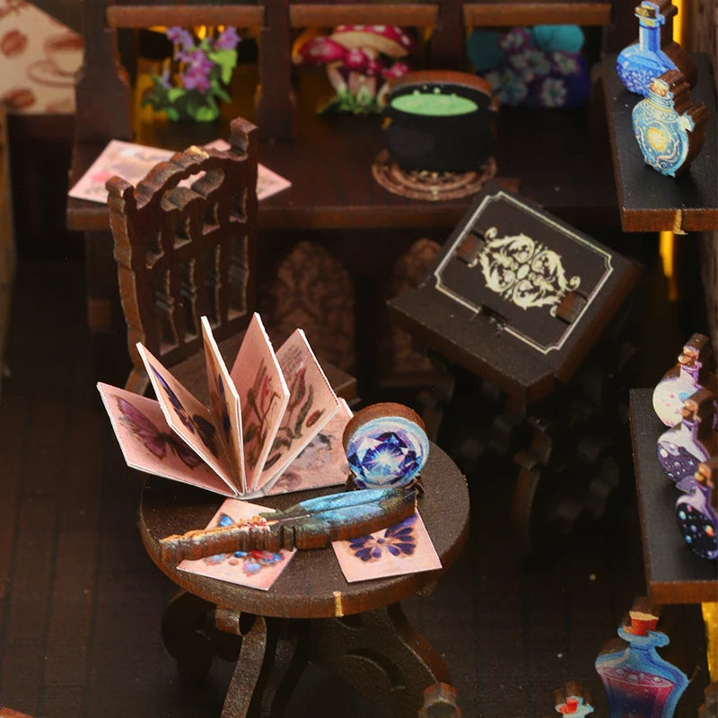 DIY Book Nook Kit Mini 3D Wooden Bookshelf Set Doll House Bookshelf