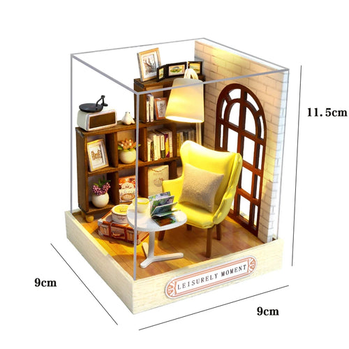 DIY Book Nook Kit Miniature Booknook 3D Wooden Puzzle Bookshelf Insert