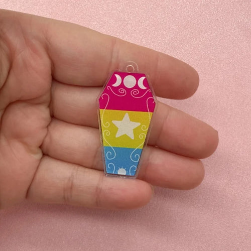 12-Piece Halloween Coffin Acrylic Pendants - DIY Earring & Jewelry Making Charms