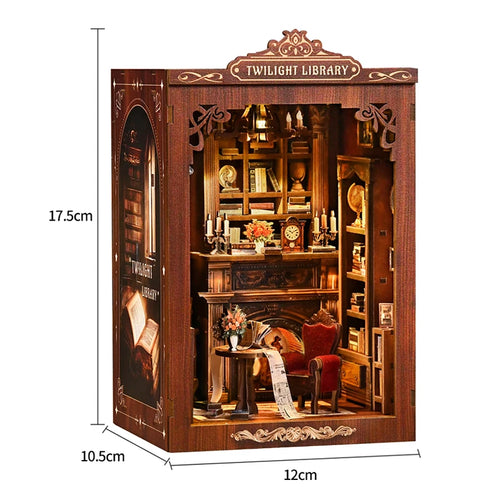 DIY Book Nook Kit Miniature Booknook Wooden Doll House 3D Puzzle