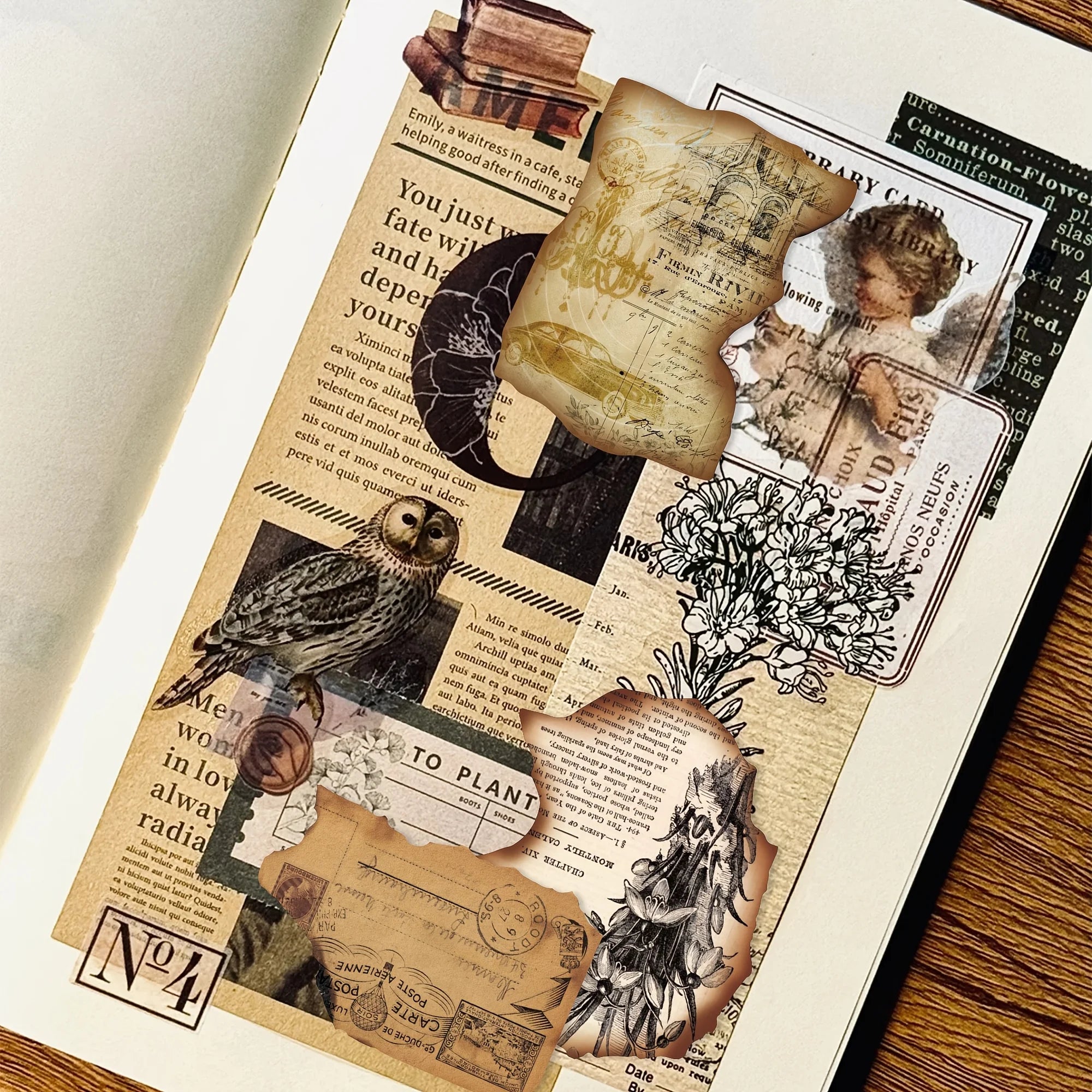 50 Pieces Vintage Burnt Edge Stickers for Crafts and Home Decor Historical Themed Creative Decorative Sticker Set