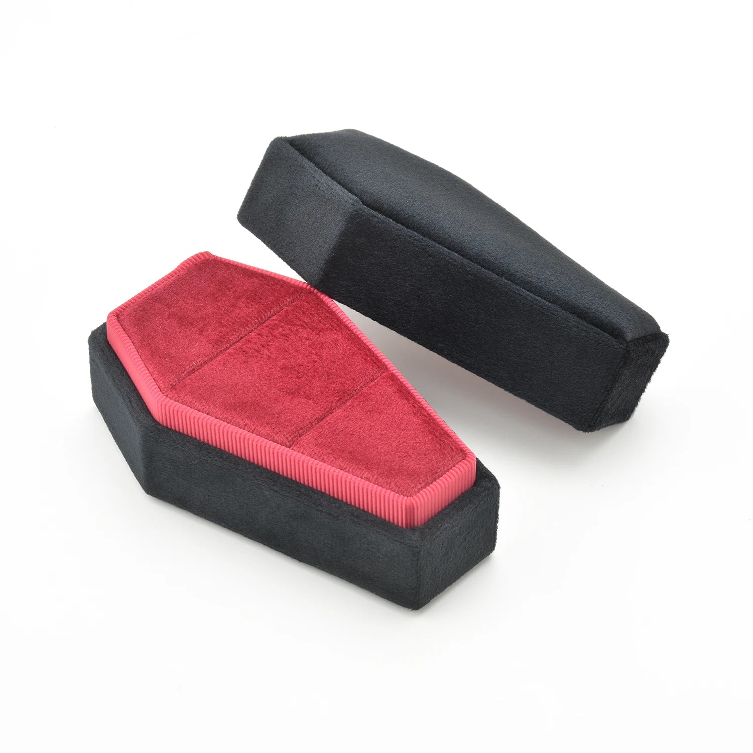 TAIMY Gothic Mini Coffin Ring Jewelry Box Detachable Lid Double Ring