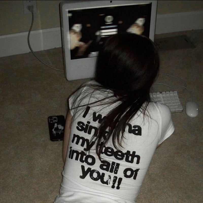 90s Vintage Graphic Tee For Women Y2K Kitty Cat Design Retro Streetwear Moonlit Mystic Gothic