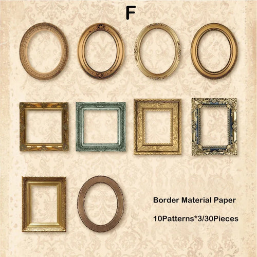 Journamm 30pcs/pack Vintage Cutout Frame Decor Paper Junk Journal DIY