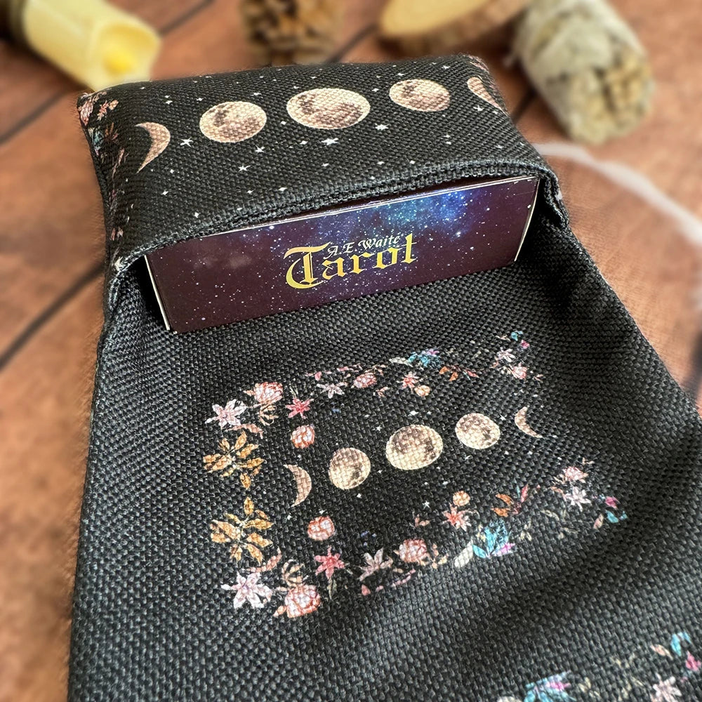 Lunar Phase Tarot Card Storage Pouch Enchanted Shadows