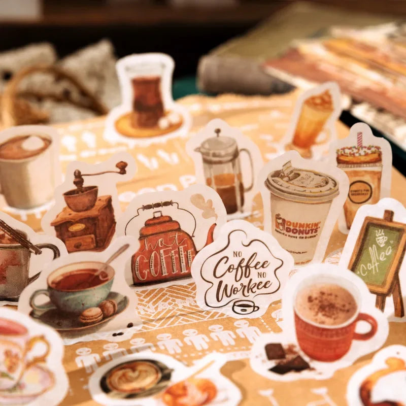 200 Pcs Vintage Stickers material Paper Scrapbooking Set Planner Hand