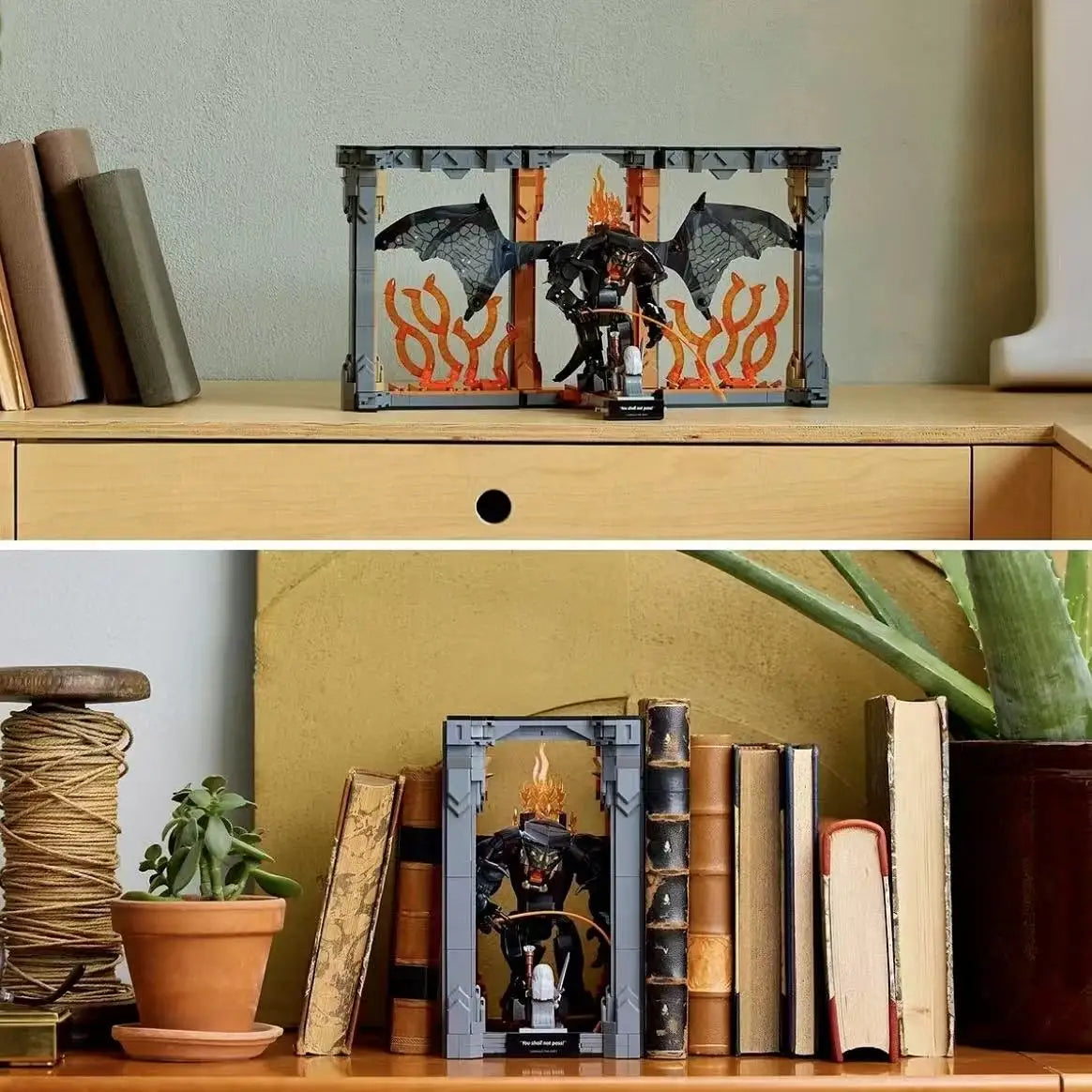 FIT 10367 Balrogs Book Nook Model Building Blocks Creative Bricks Home