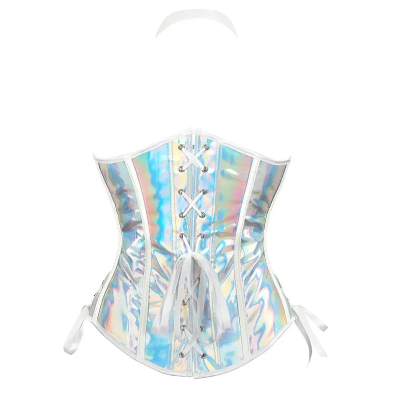 Steampunk Underbust Corset Vest Waist Cincher Vest Leather Bustier Top