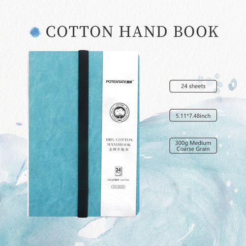 POTENTATE Blue Color Watercolor Journal Drawing Book Hand Notebook