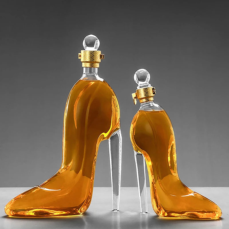 High Heels Shaped Whisky Decanter Crystal Glass 375ml Or 700ml Elegant Party Centerpiece