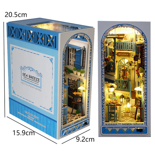 DIY Book Nook Kit Mini 3D Wooden Bookshelf Set Doll House Bookshelf