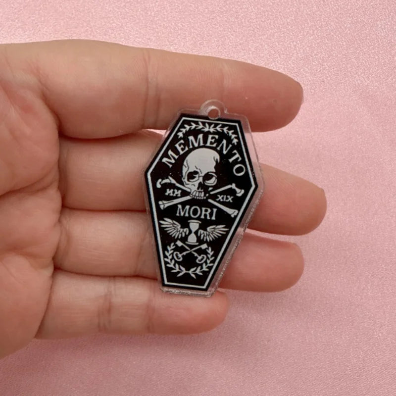 12-Piece Halloween Coffin Acrylic Pendants - DIY Earring & Jewelry Making Charms