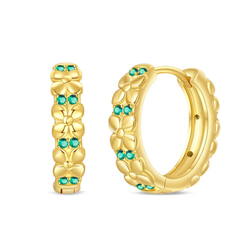 Classic Earrings 925 Silver Stars Moons Pearls Bees Golden Hoop