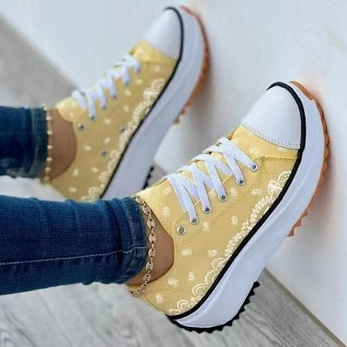 2022 Pattern Canvas Women Sneakers Casual Sport Shoes Comfortable Everyday Wear Lightweight Breathable