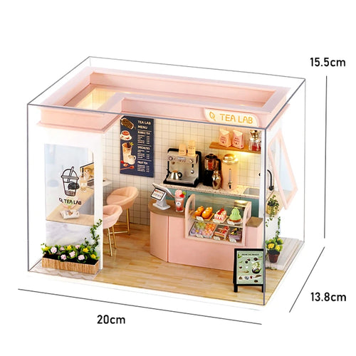 DIY Garden House Book Nook Shelf Insert Miniature Building Kits Wooden