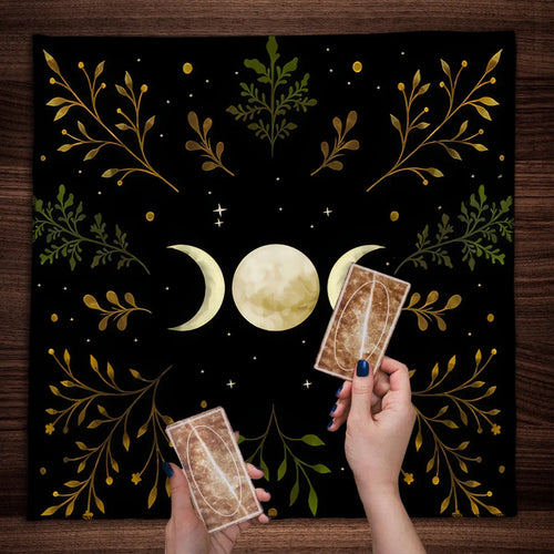 Tree Of Life Tarot Card Tablecloth Moon Phase Plants Table Cloth For