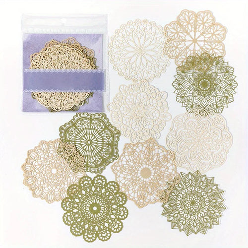 10 Pcs Vintage Lace Hollow Material Paper Butterflies for Craft Projects DIY Scrapbooking