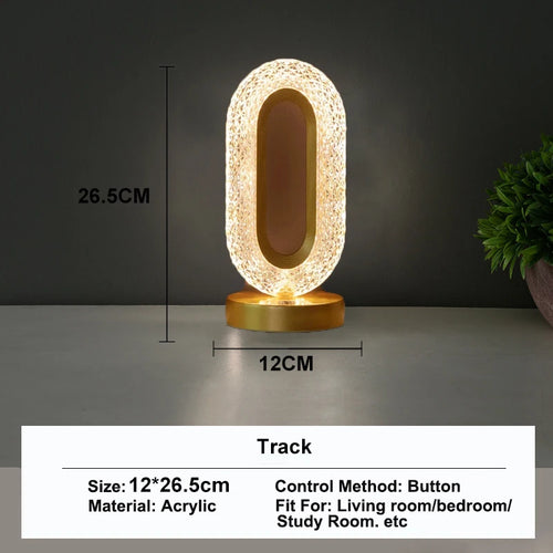 Touch Control 3D Crystal Track Night Light Girls Room Home Decor