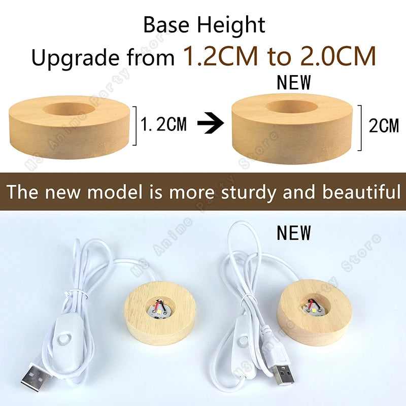 Unique 3D Crystal Ball Night Light Led Lamp Bedside Table Glowing