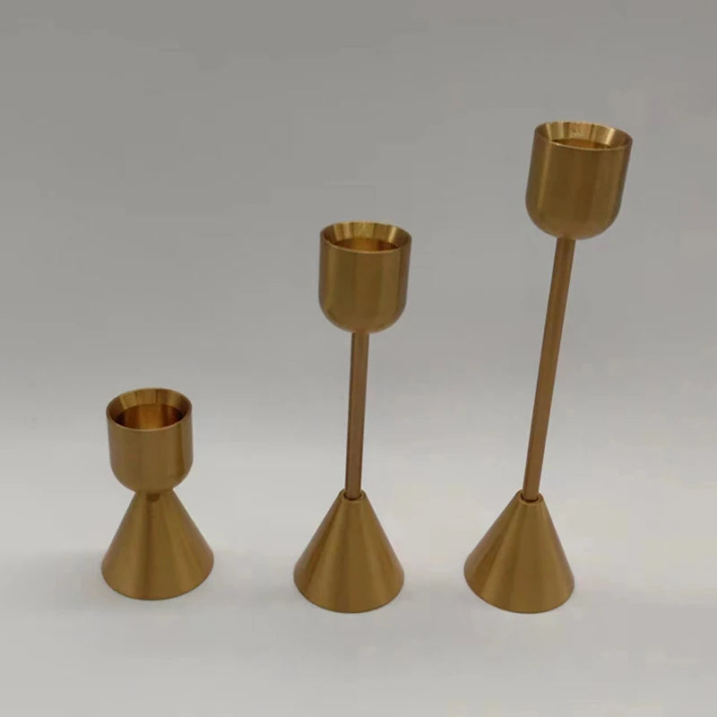 Luxury Golden Color Metal Candle Holders Candlestick Wedding Table
