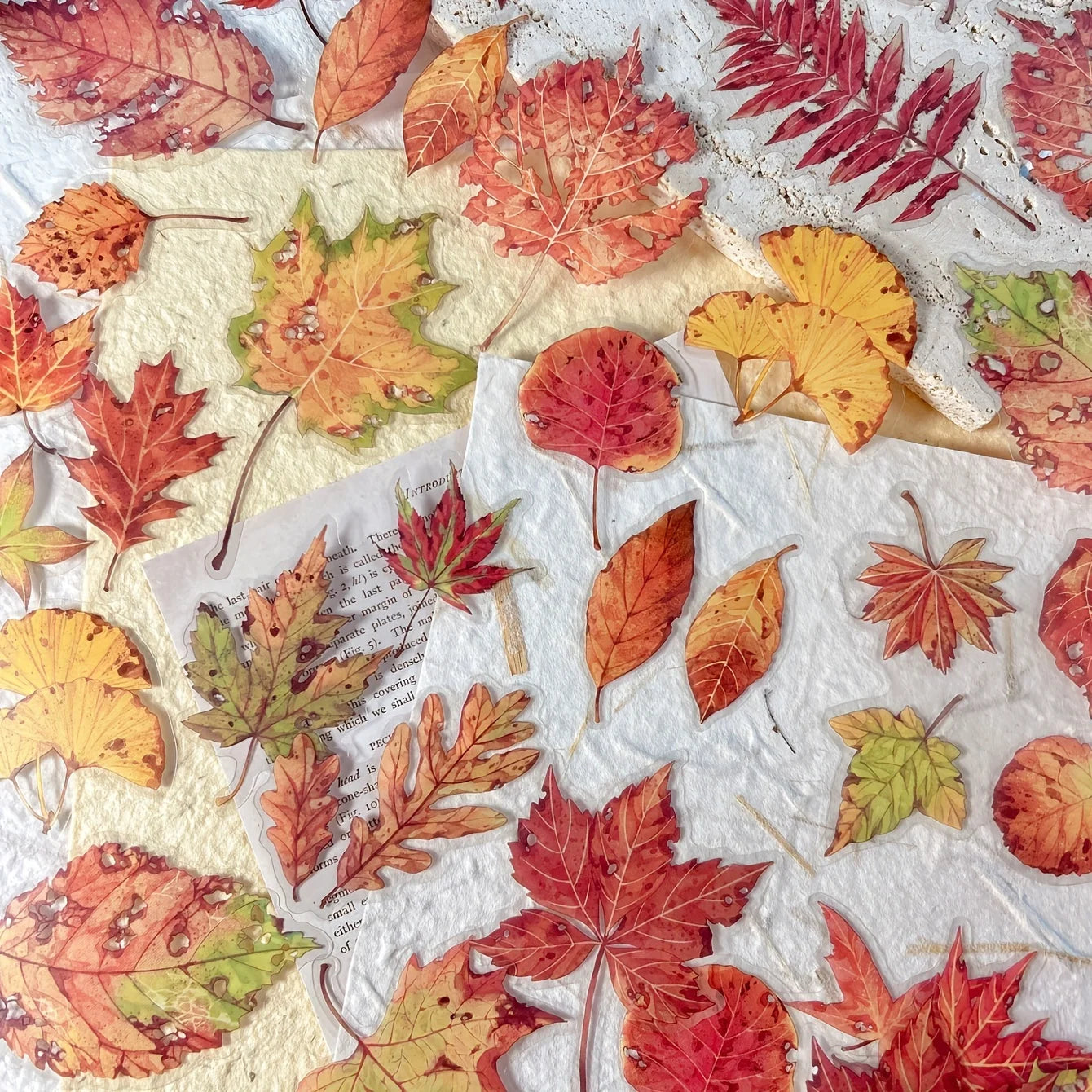 40 Sheets Autumn Leaf And Mushroom Theme Sticker Pack For Journaling DIY Crafts And Projects