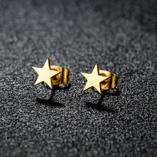 1 Pair New Stainless Steel Star Earrings Tiny Star Stud Earrings For